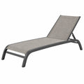Bain de soleil 190 x 65 x 95 cm en aluminium gris avec dossier réglable pour extérieur