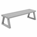 Banc de jardin 150 x 40 x 45 cm en métal gris style contemporain
