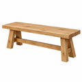 Banc 180 x 35 x 45 cm en bois de chêne naturel style rustique